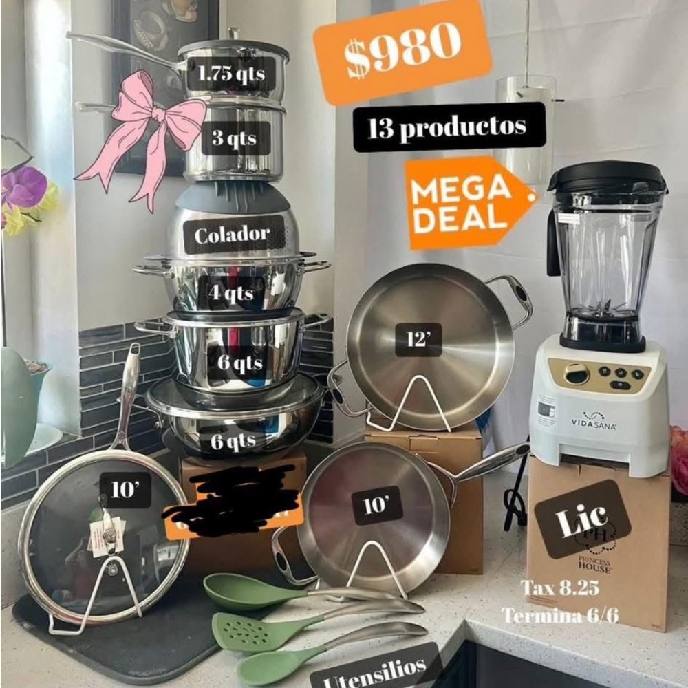 Princess House Stainless Steel Cookware Set with Blender